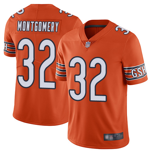 Chicago Bears Limited Orange Men David Montgomery Alternate Jersey NFL Football 32 Vapor Untouchable